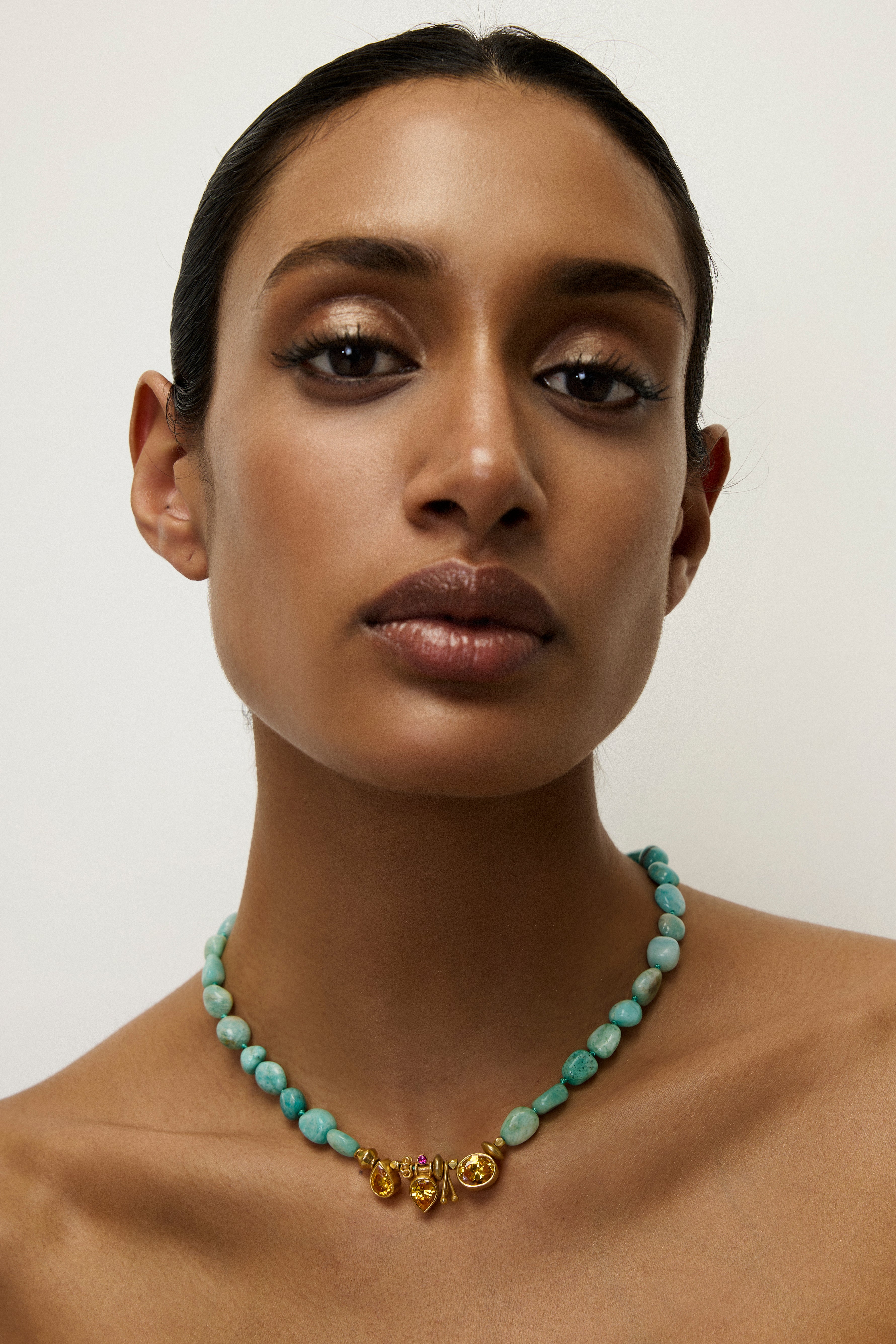 Knotty Necklace | Green & Yellow