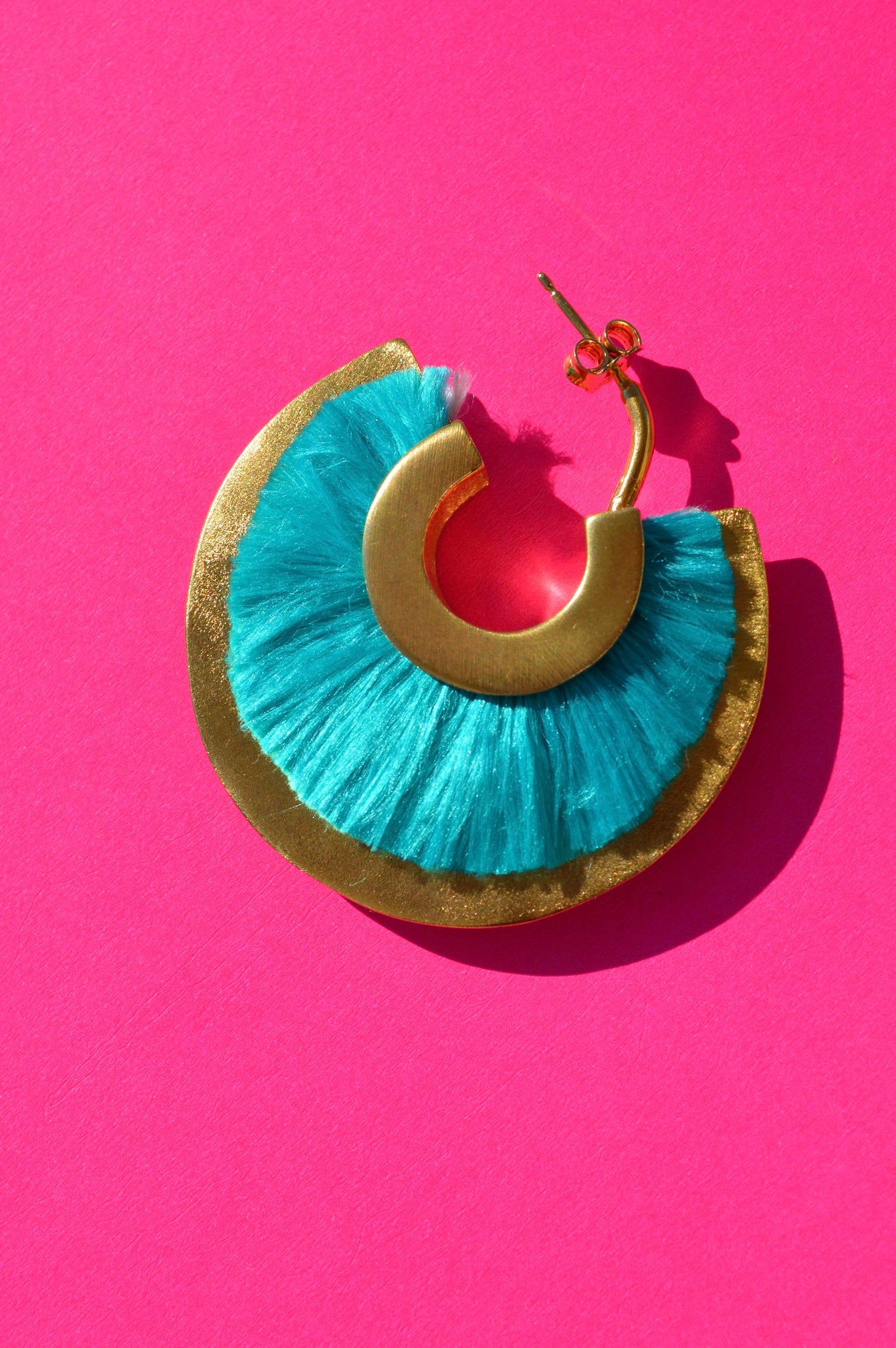 Double Face Silky Hoops | Turquoise - Aqua