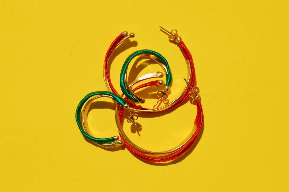 Mini Kyma Hoops | Emerald Green