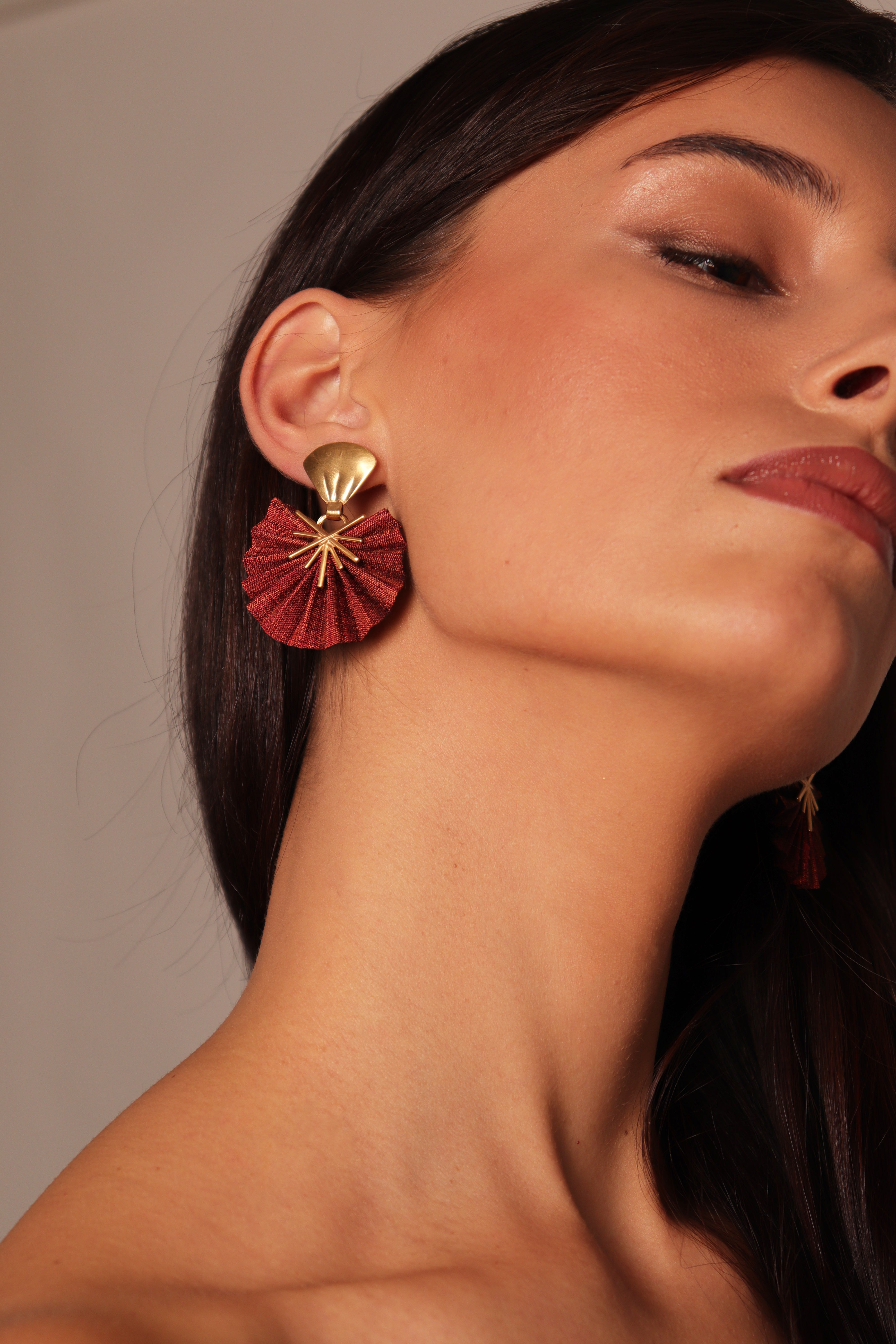 Mini Sparkle Fan Earrings | Petrol