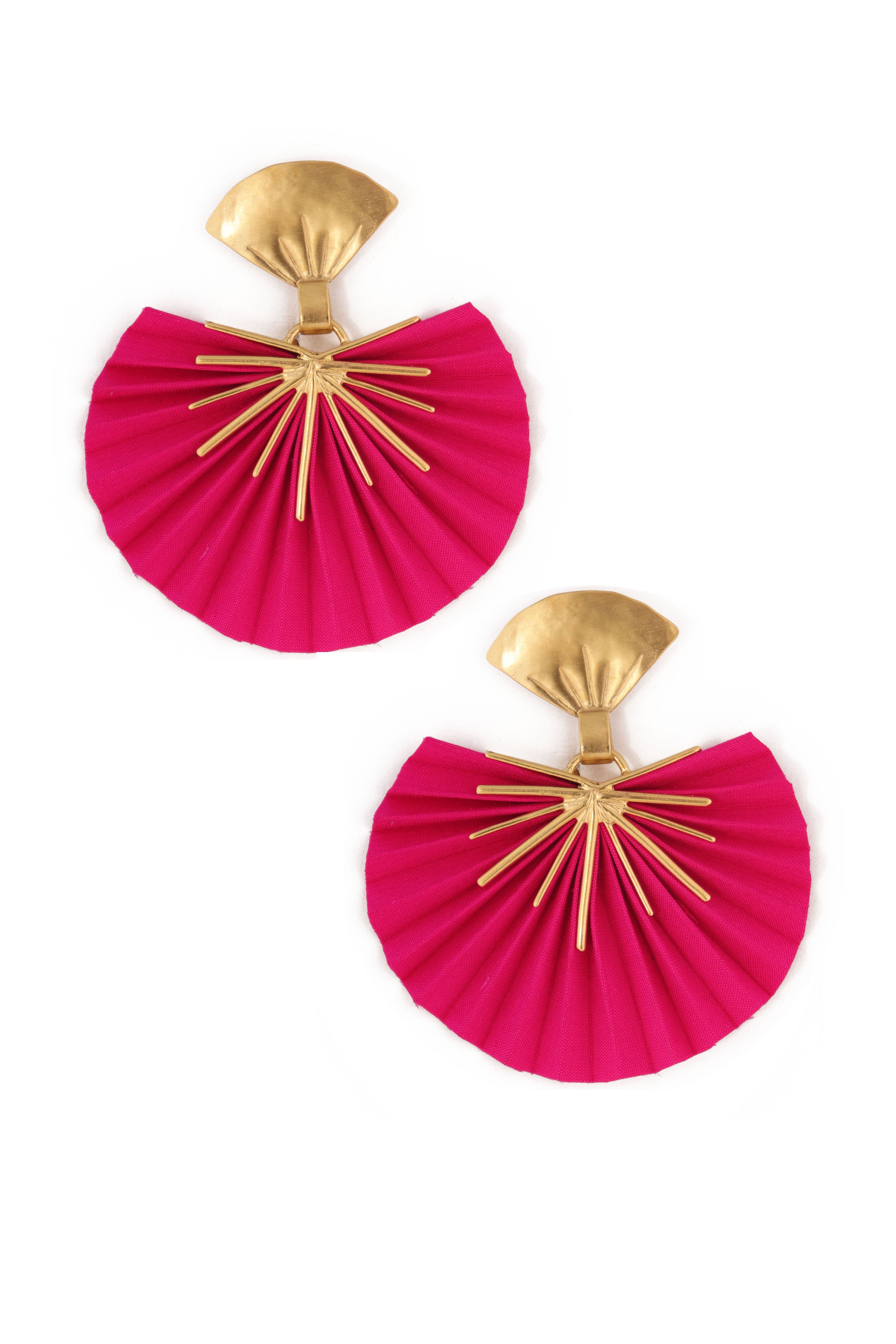 Sparkle Fan Earrings | Fuchsia