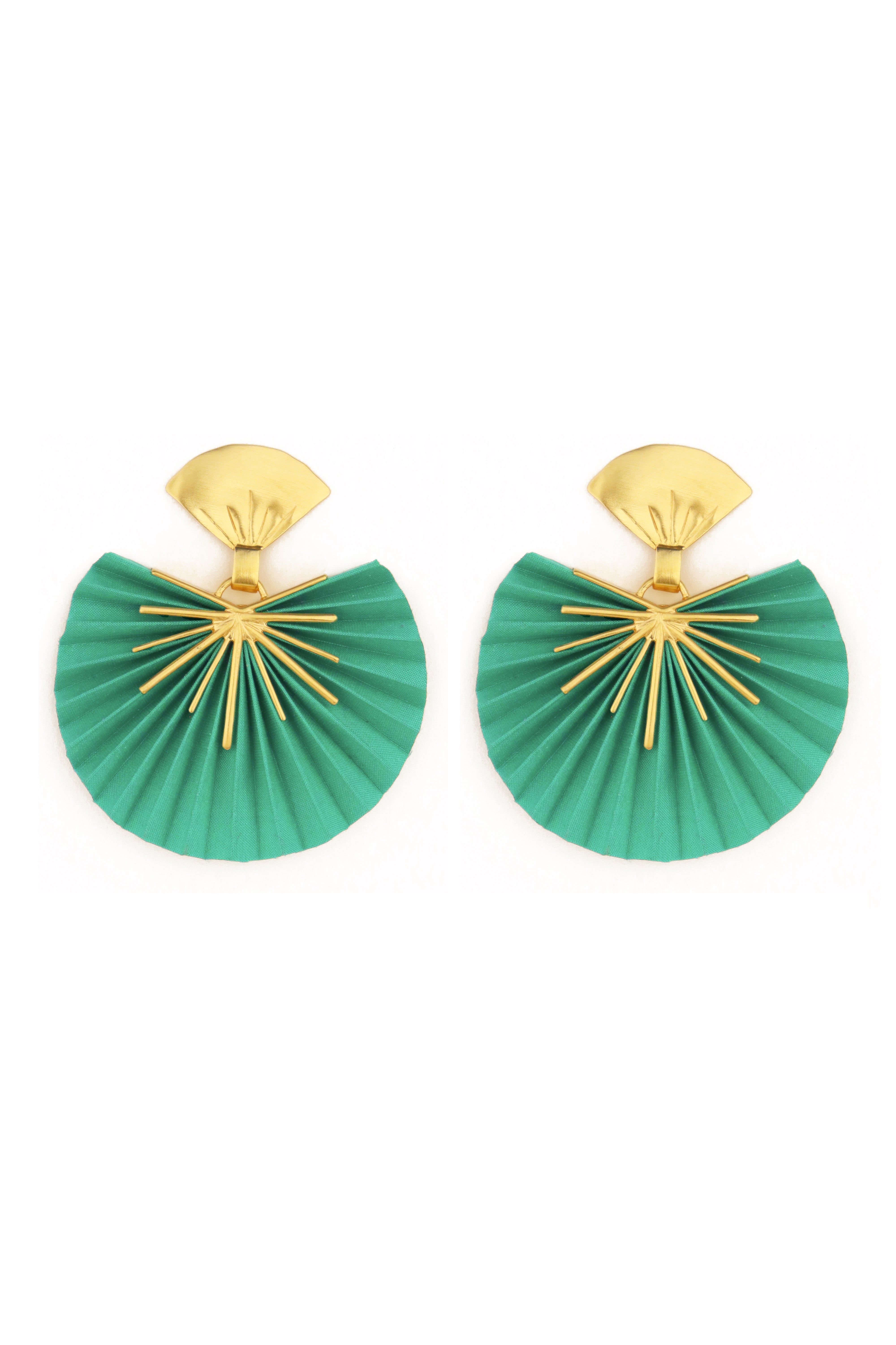 Sparkle Fan Earrings | Mint