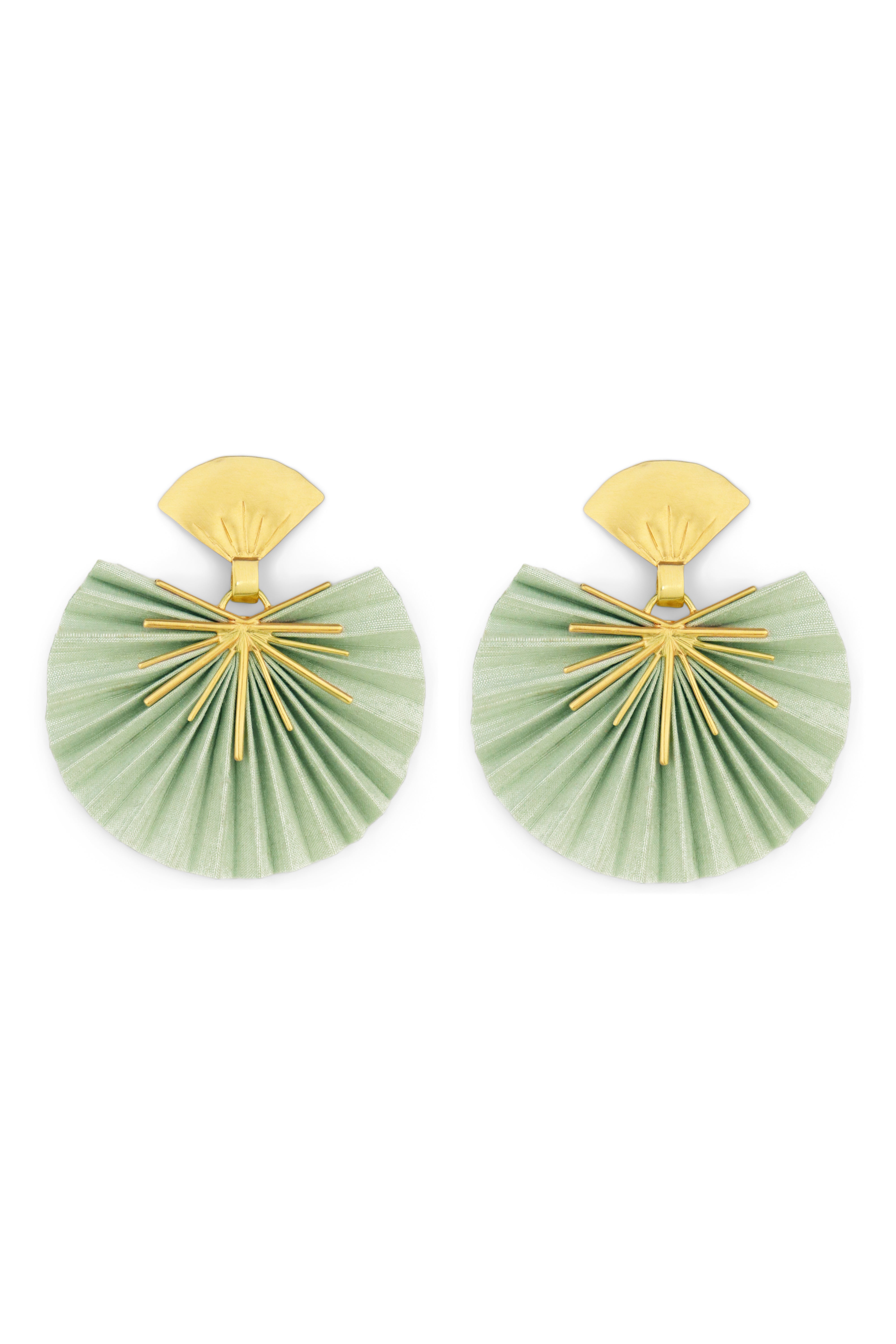 Sparkle Fan Earrings | Pistachio