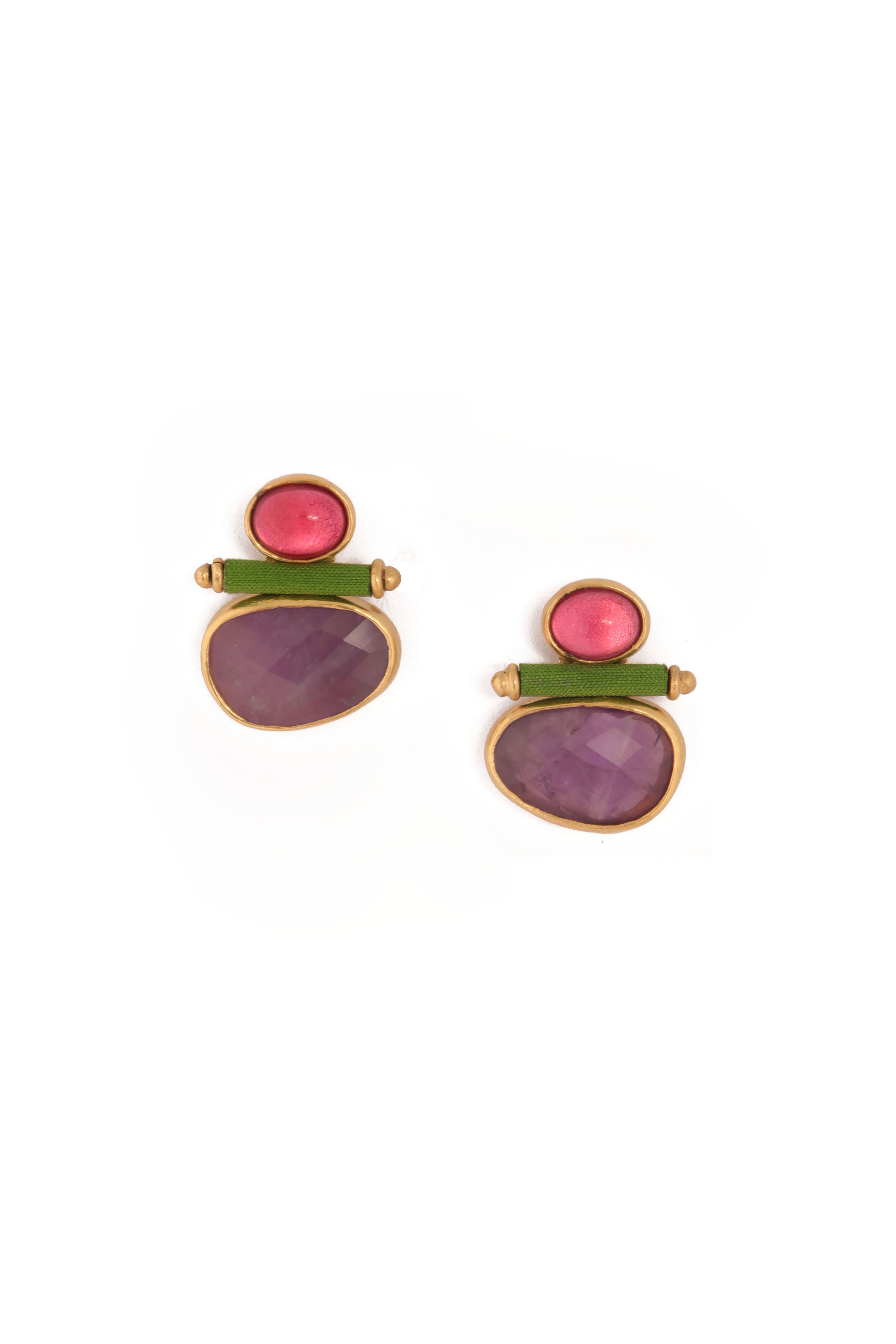 Triple Joy Earrings | Amethyst