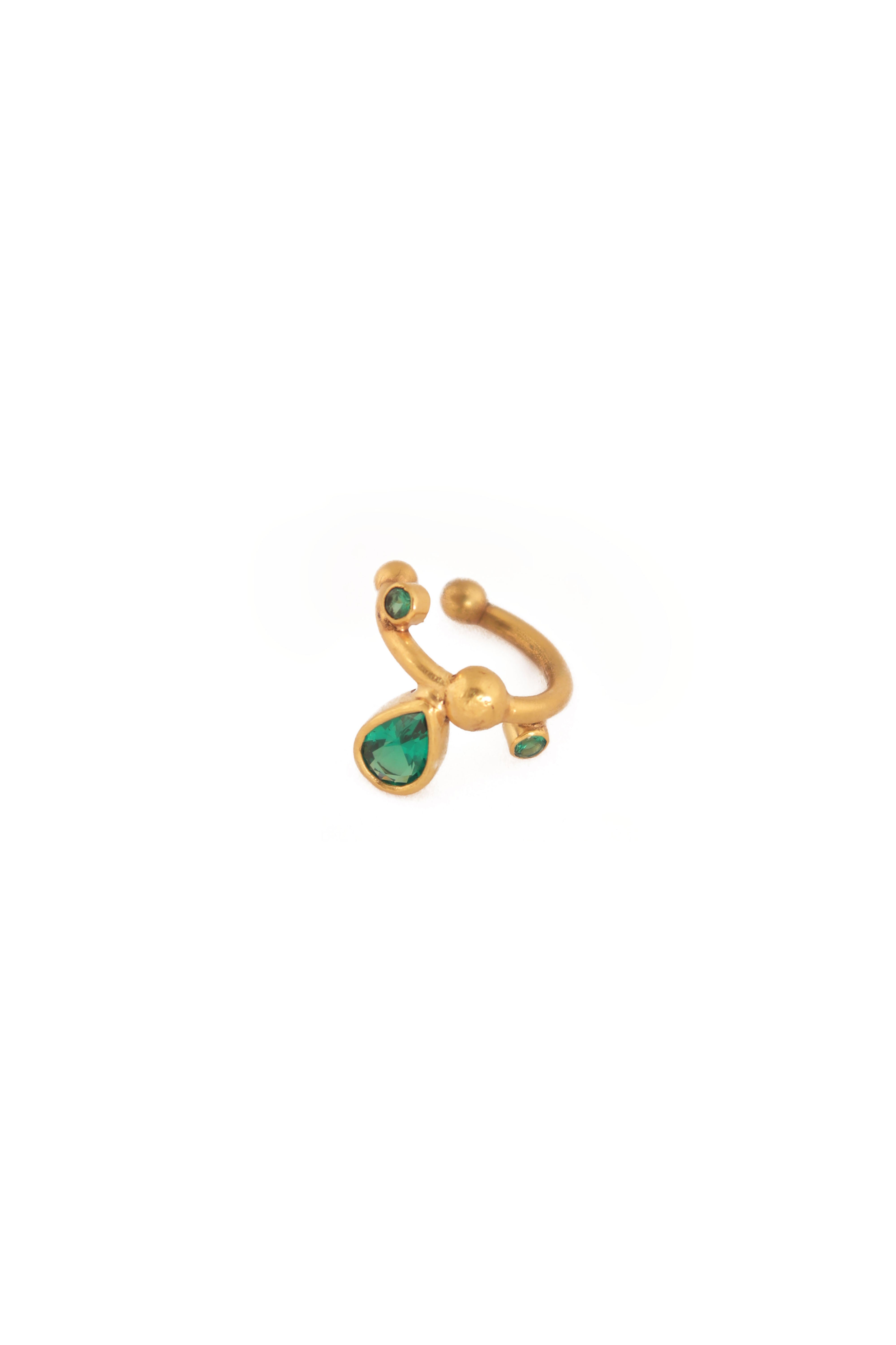 Petite Drops Ear Cuff | Green