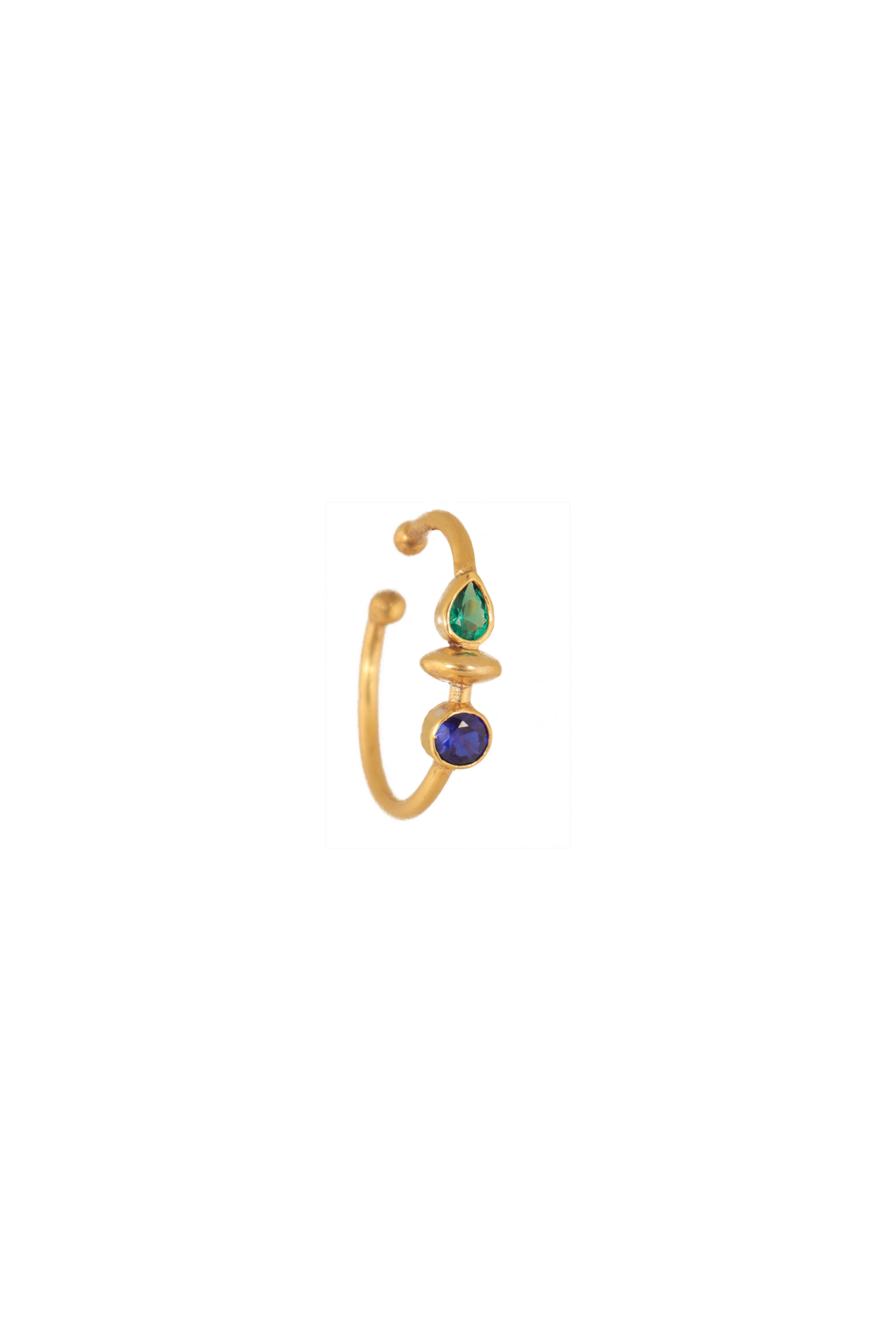 Double Shine Ear Cuff | Green & Blue