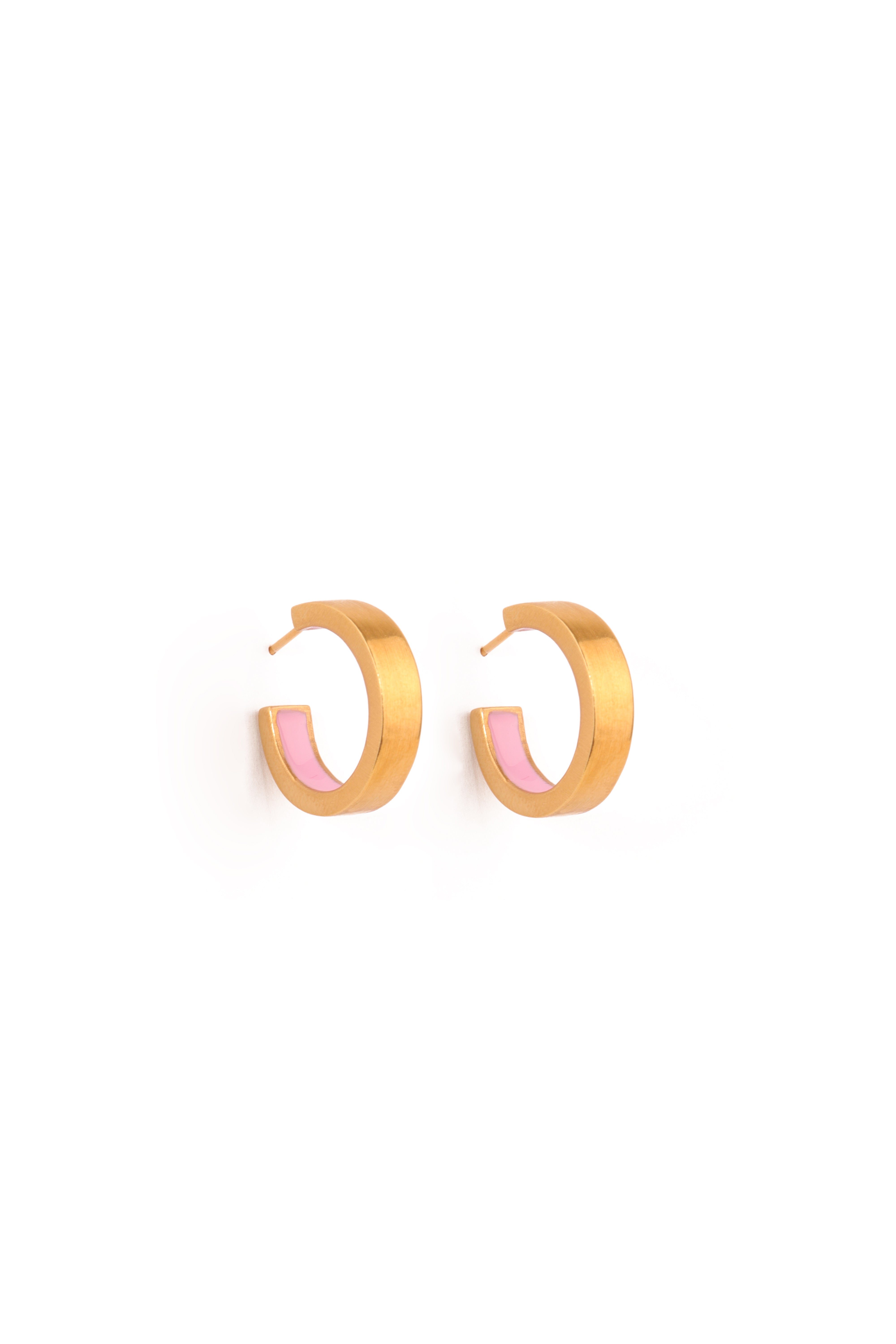 Small Inner Hoops | Pink