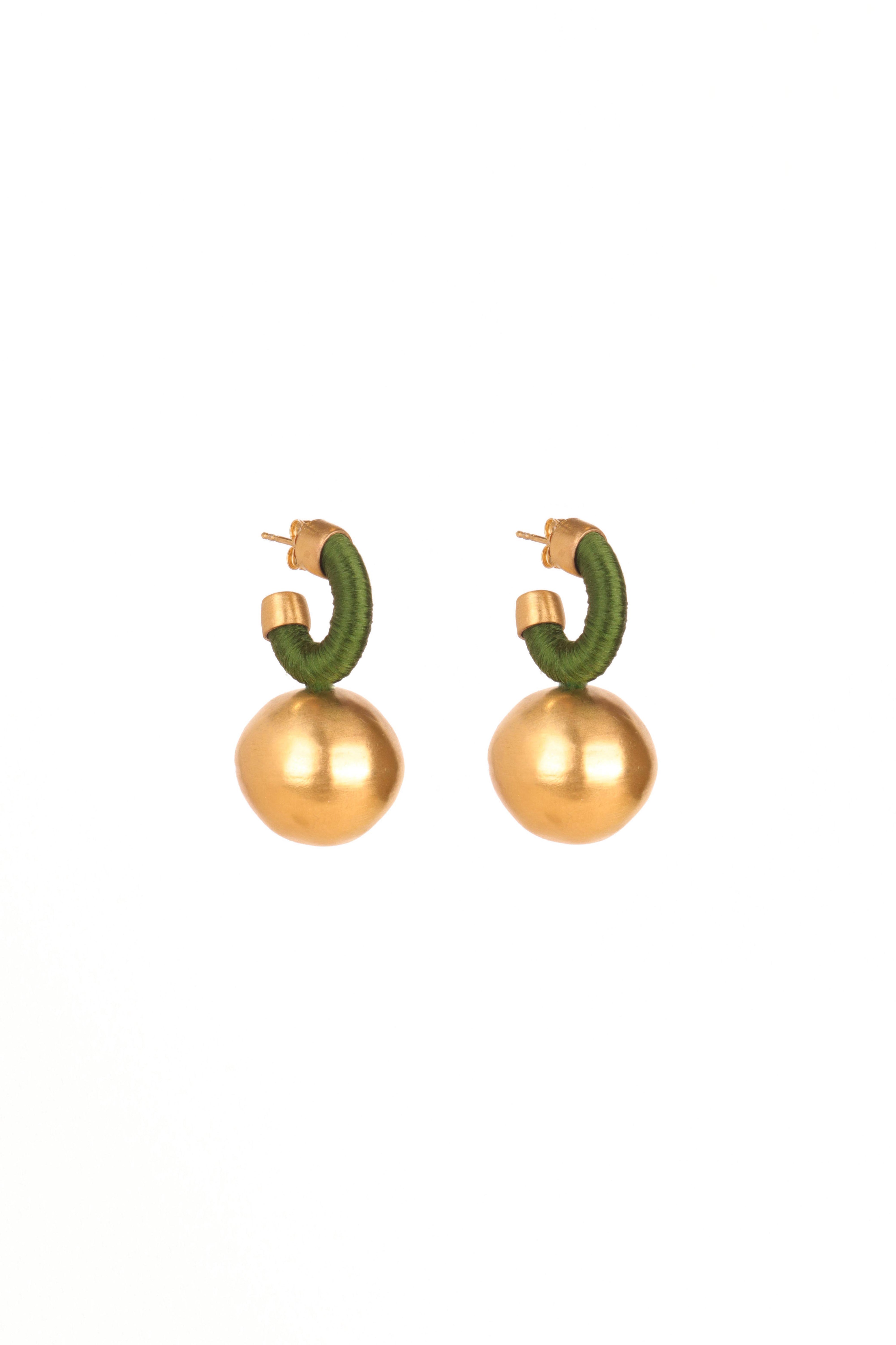 Big Sphera Hoops | Olive Green