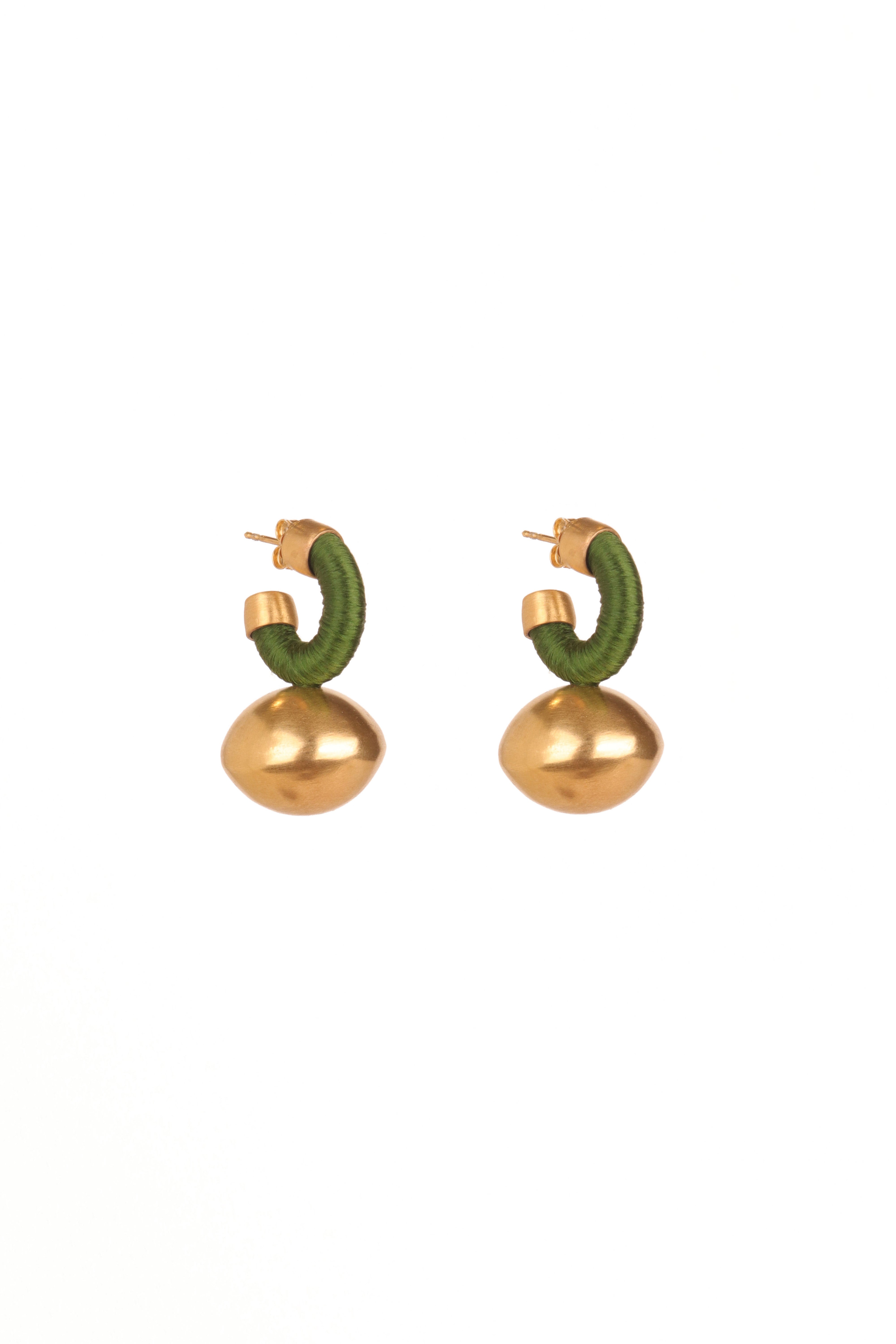 Small Sphera Hoops | Olive Green