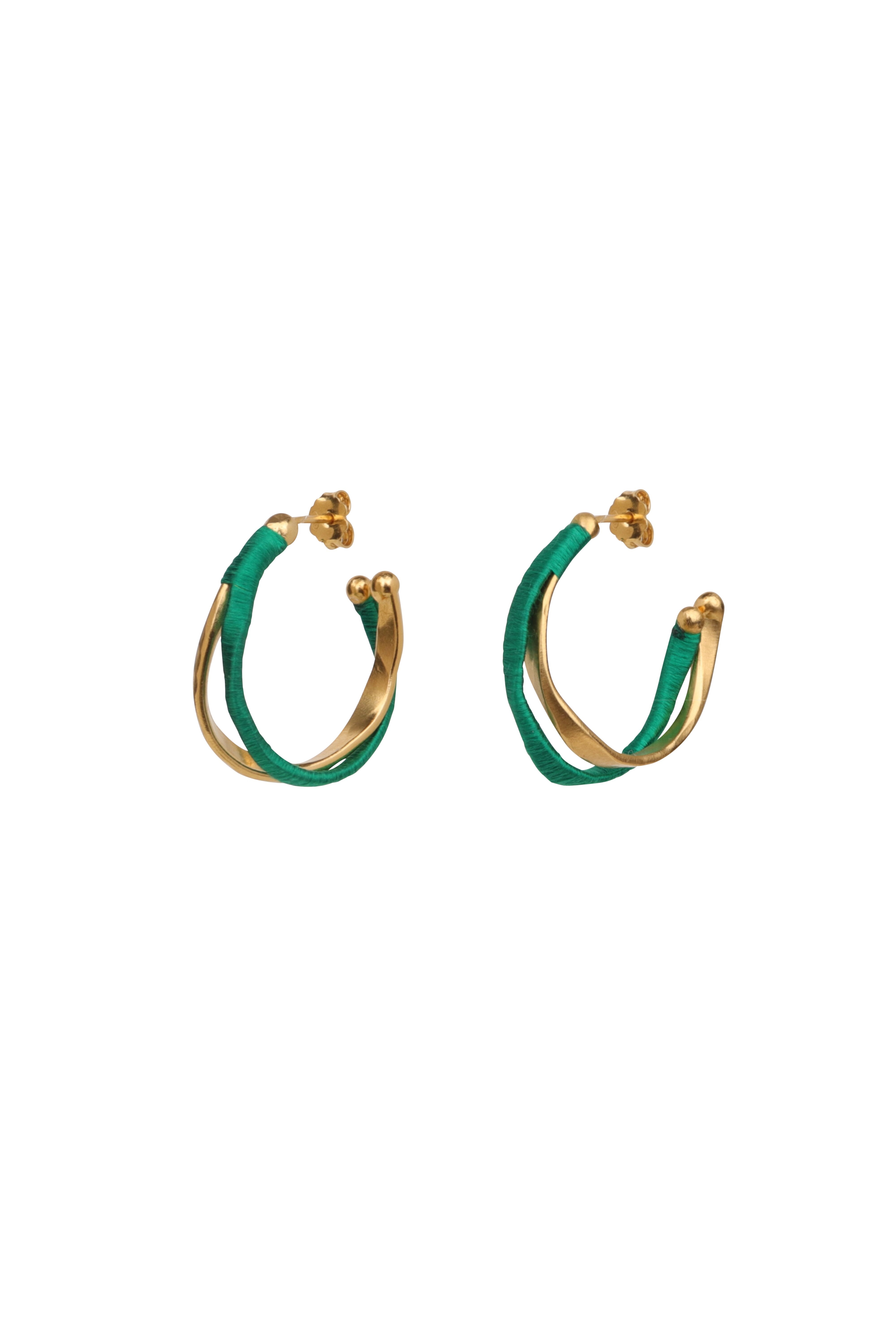 Mini Kyma Hoops | Emerald Green