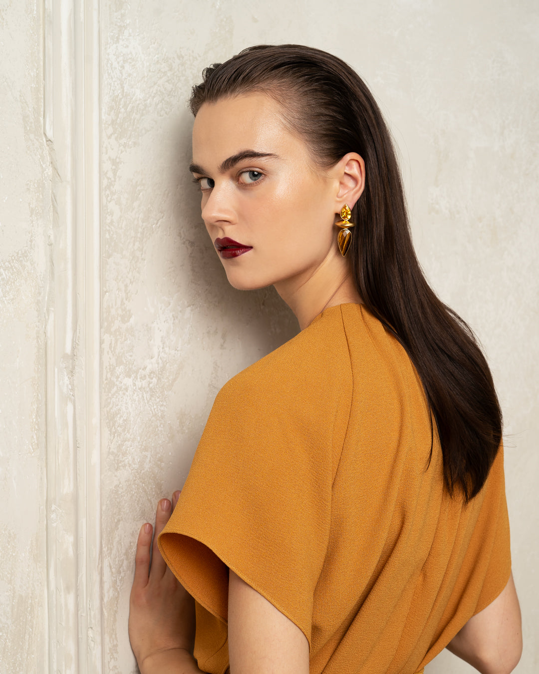 Elyse Earrings | Tiger Eye