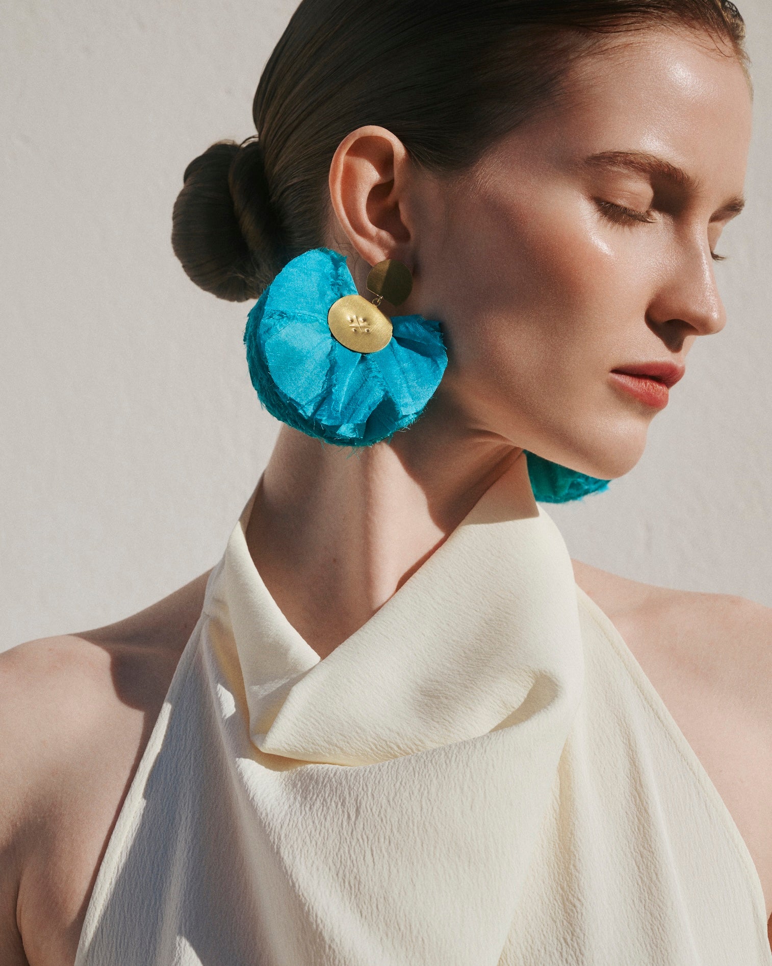 Silk Fan Earrings | Turquoise