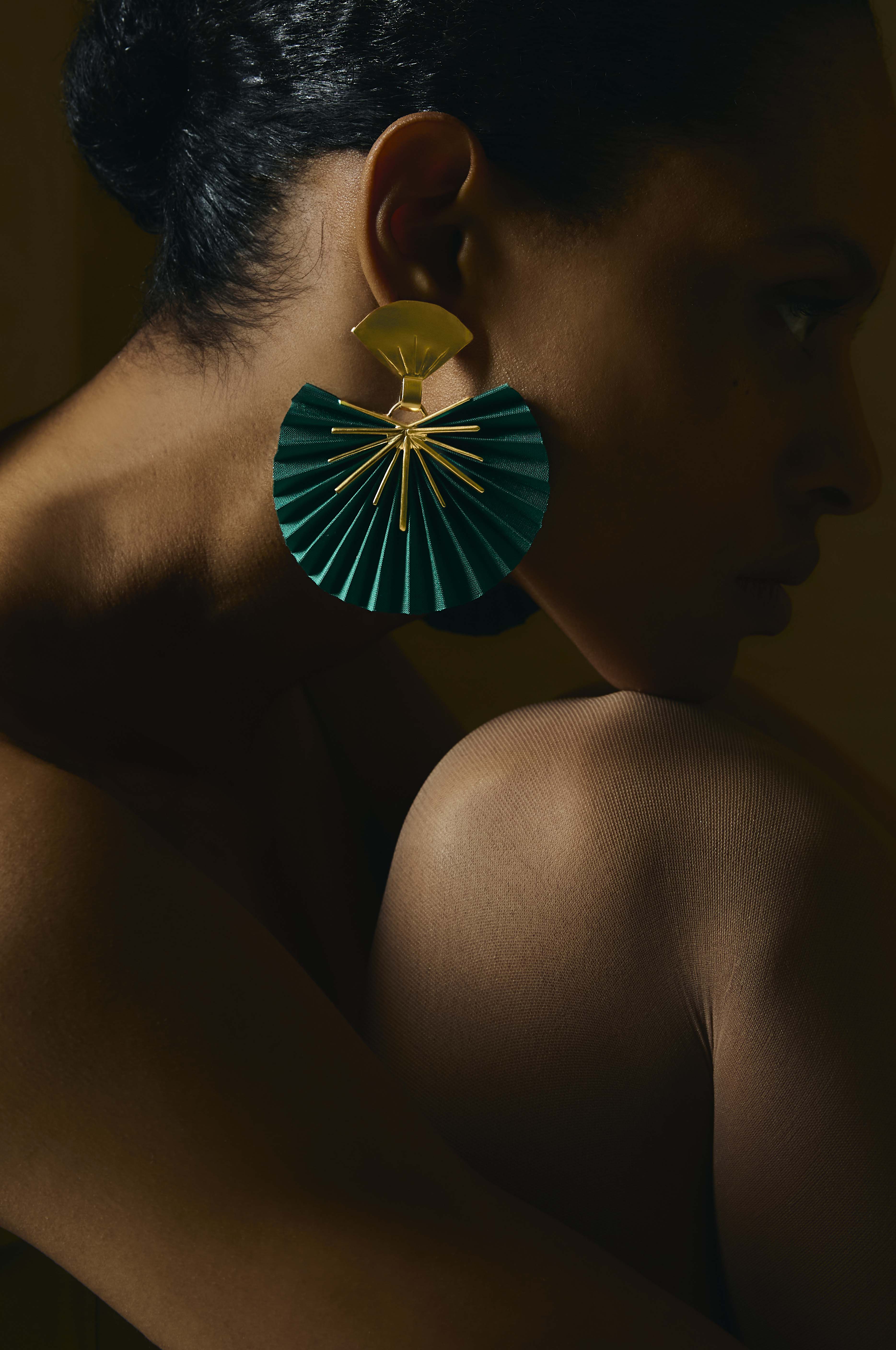 Sparkle Fan Earrings | Mint