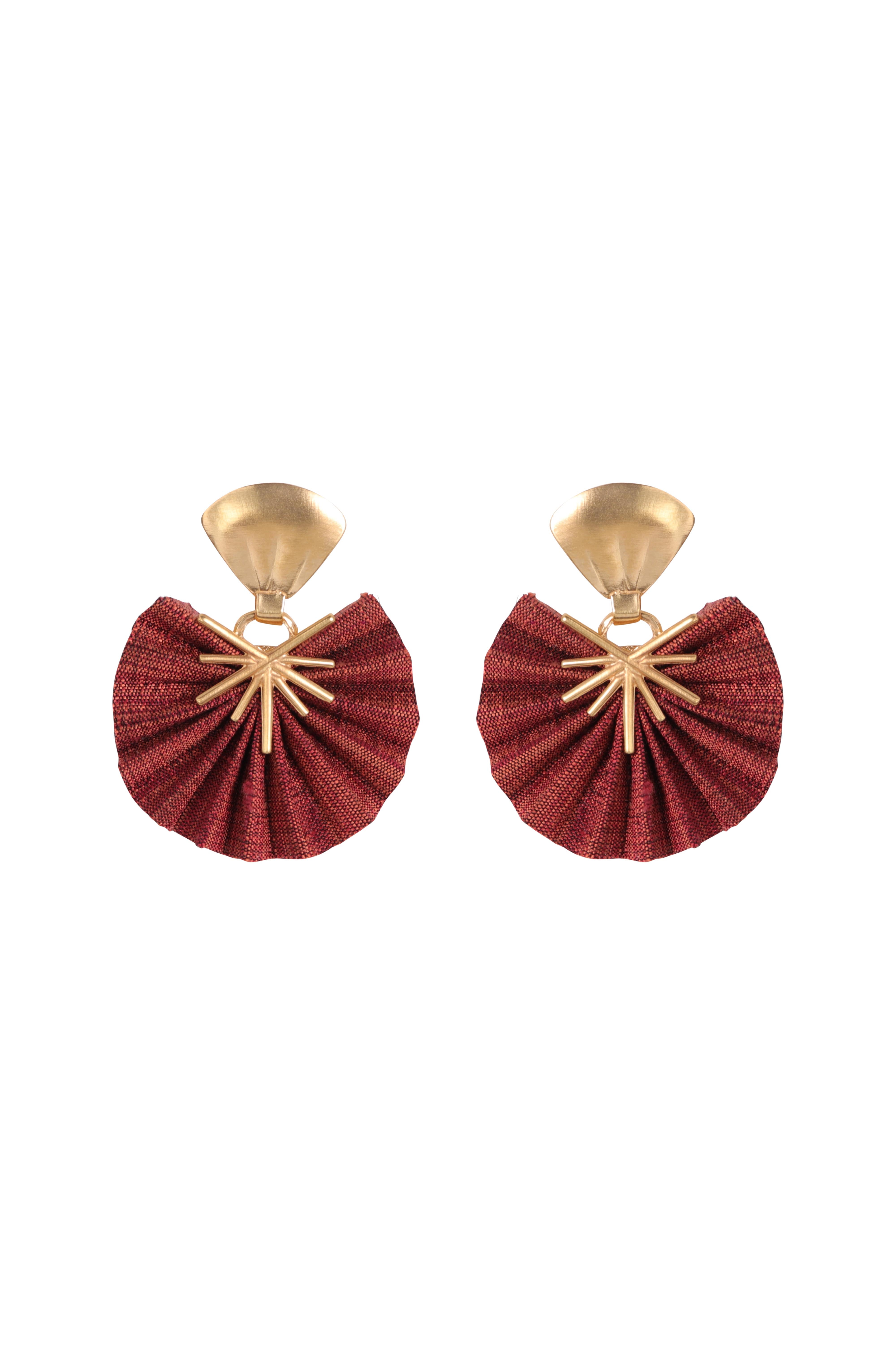 Mini Sparkle Fan Earrings | Chestnut