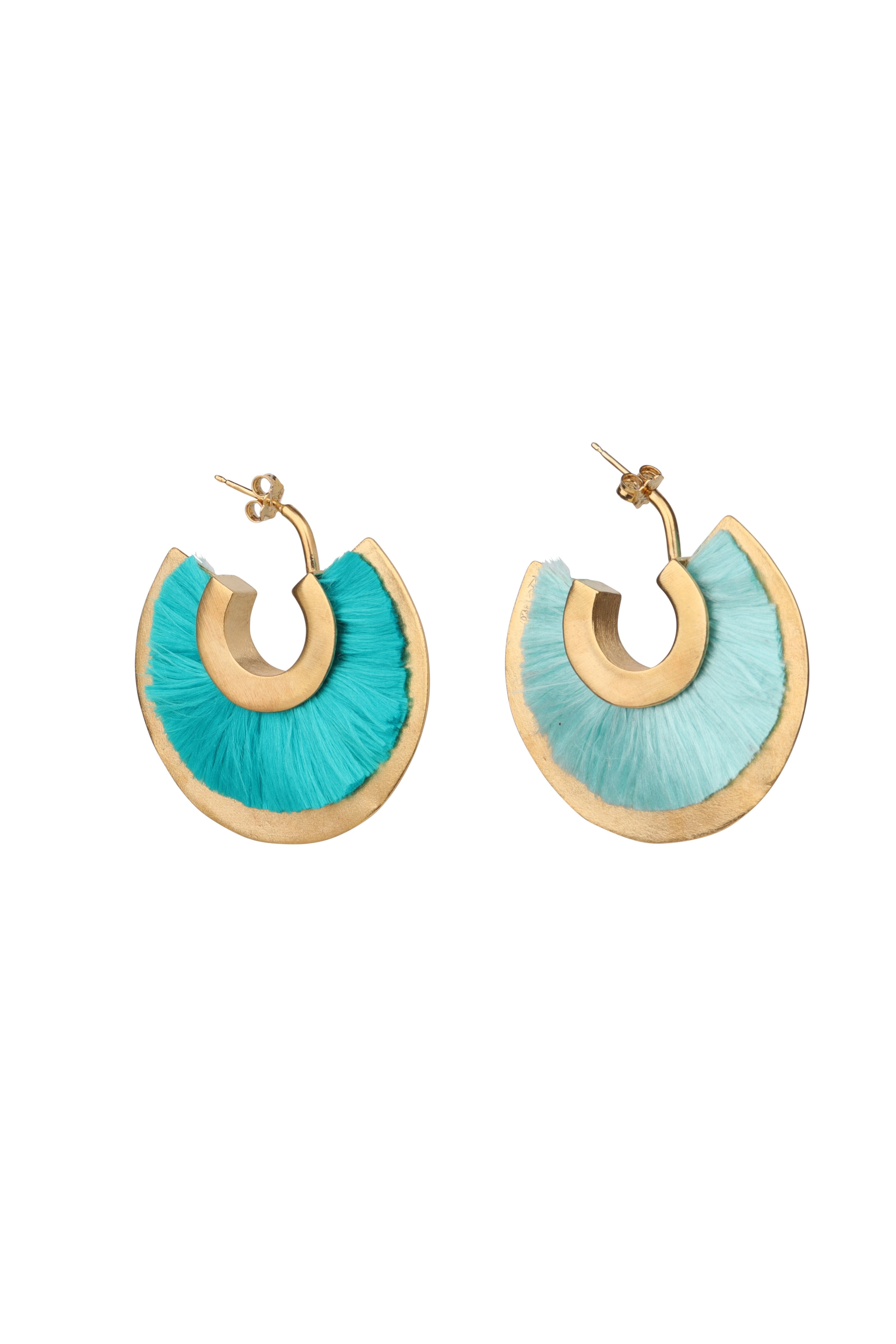 Double Face Silky Hoops | Turquoise - Aqua