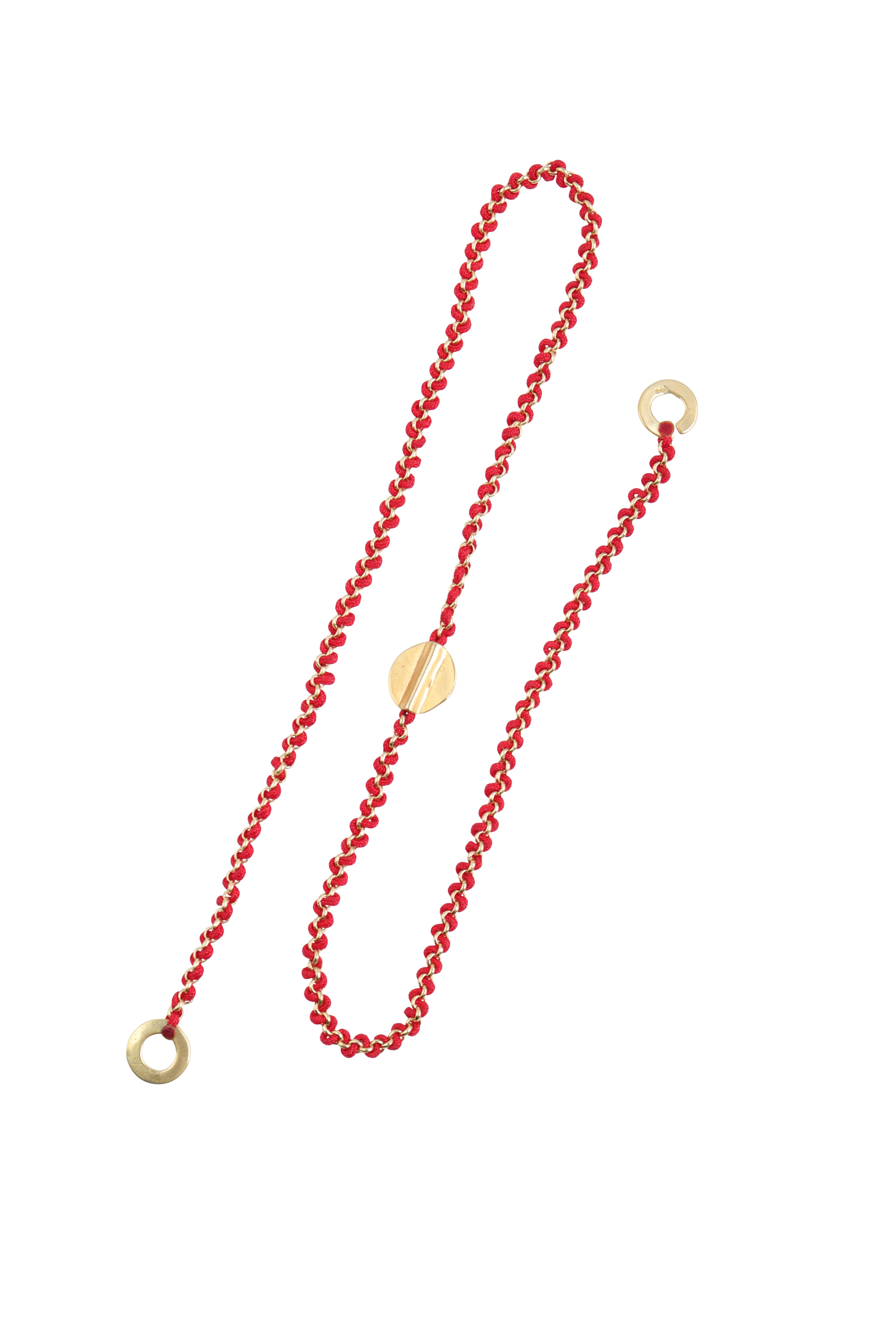 Knitties Necklace Coin | Red