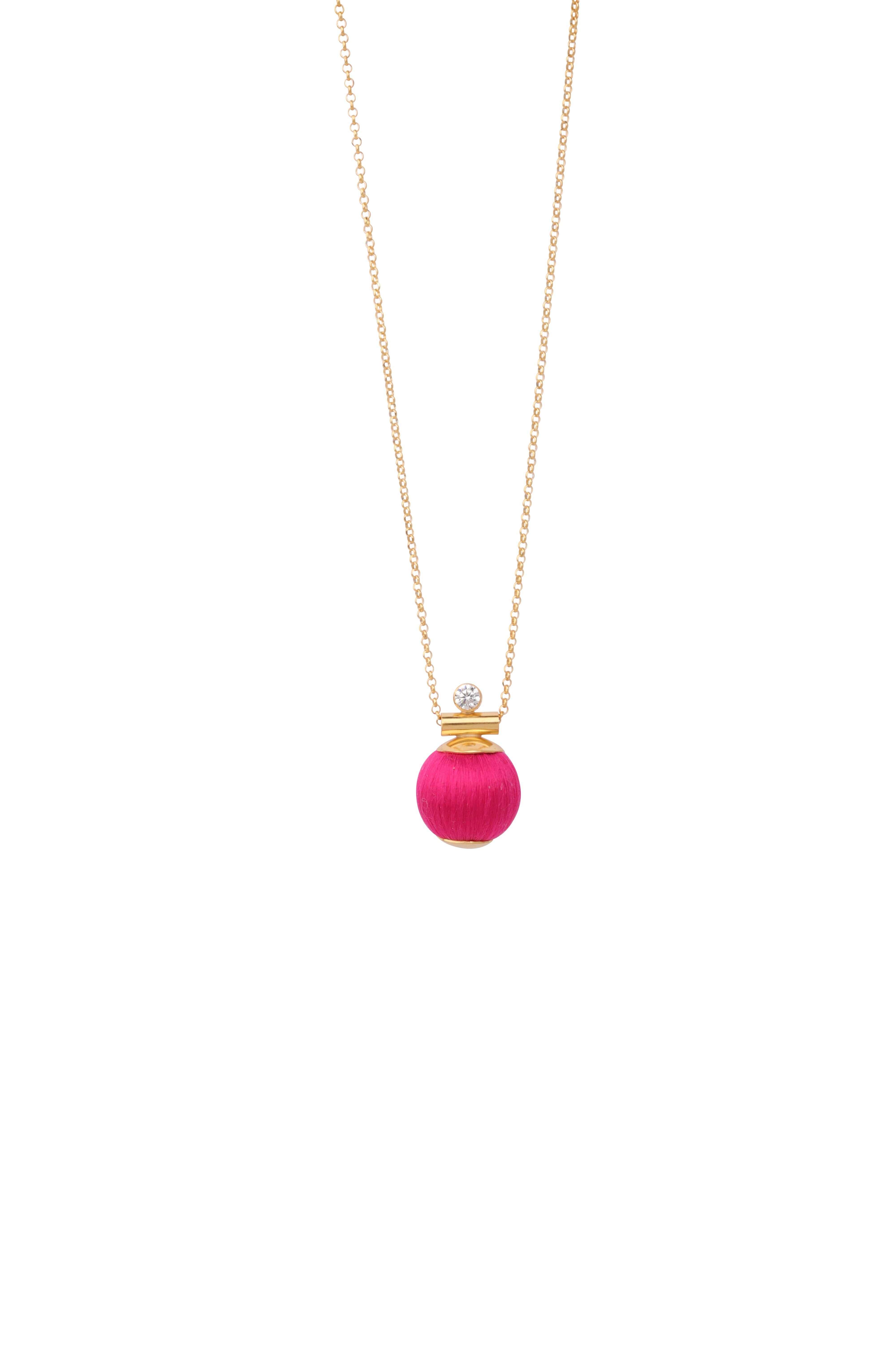 Mini Orb Necklace | Fuchsia