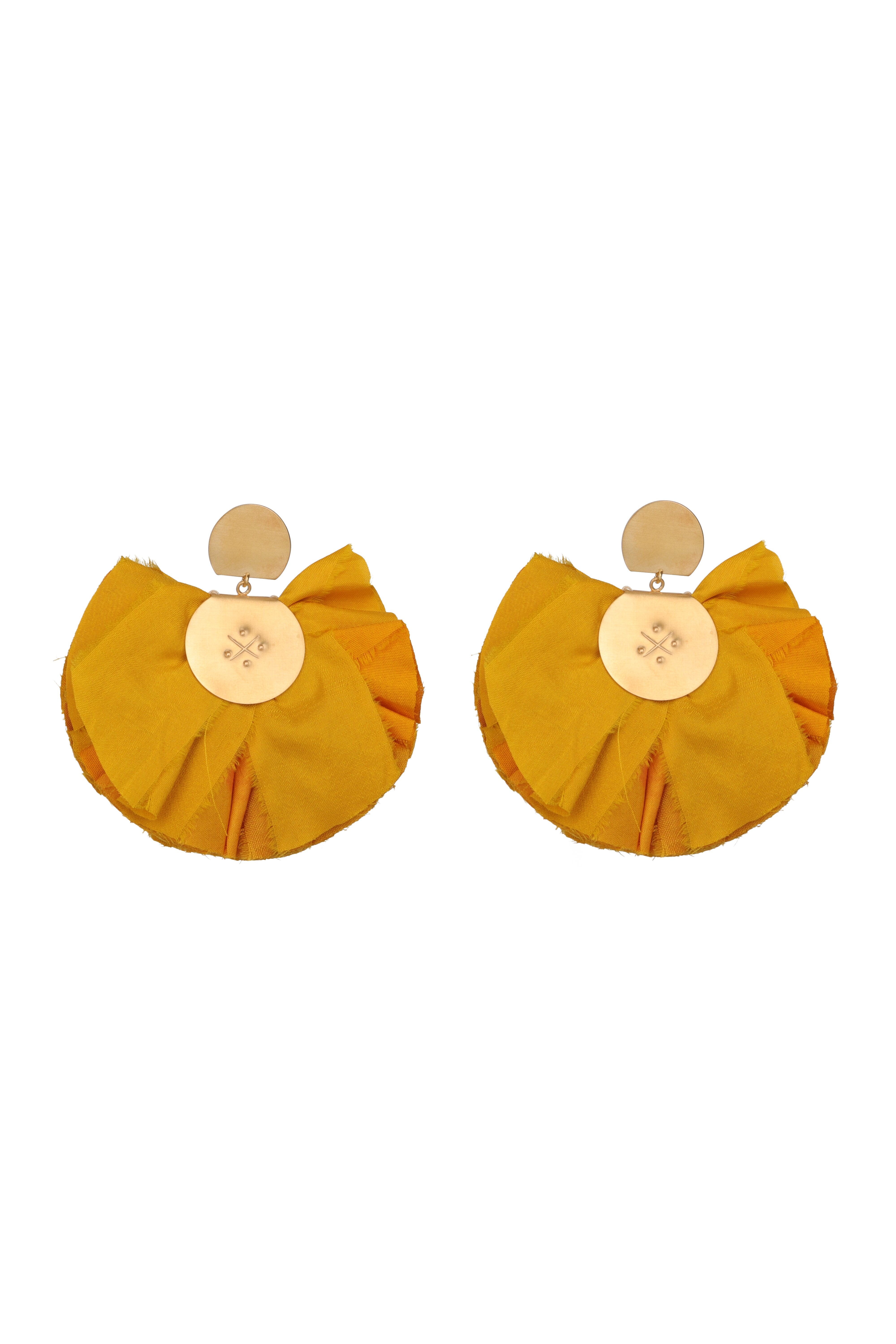 Silk Fan Earrings | Yellow