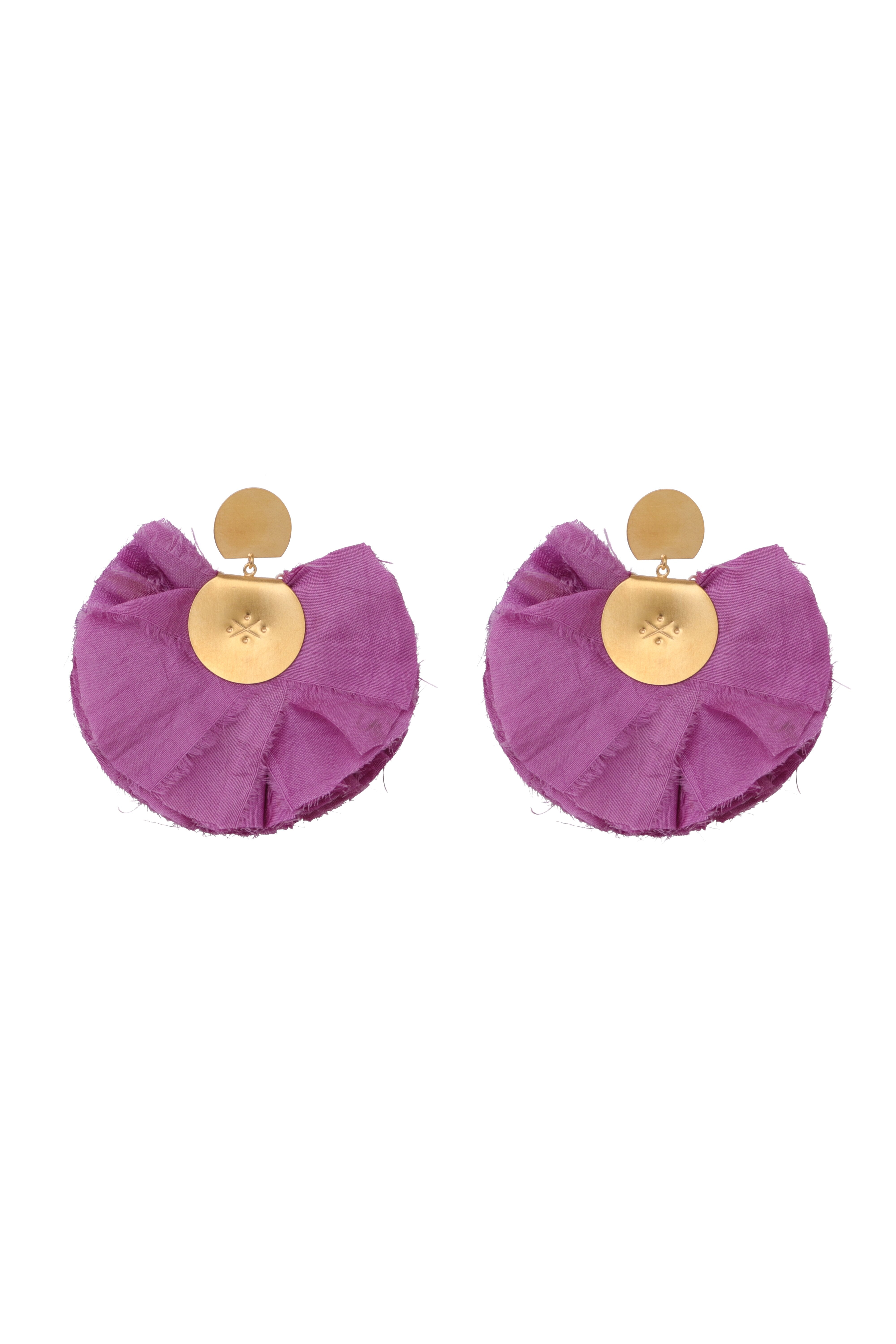 Silk Fan Earrings | Lavender