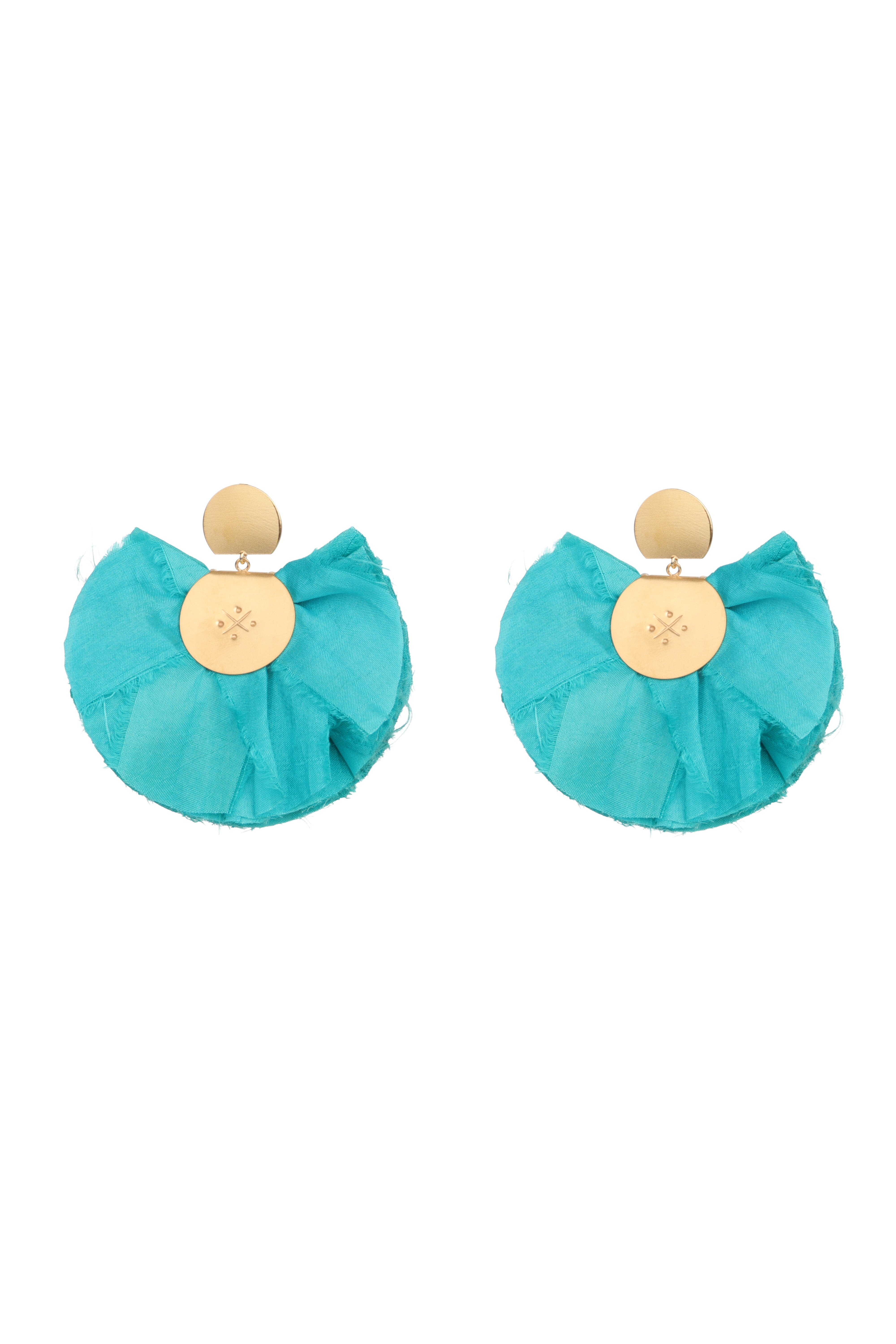 Silk Fan Earrings | Turquoise