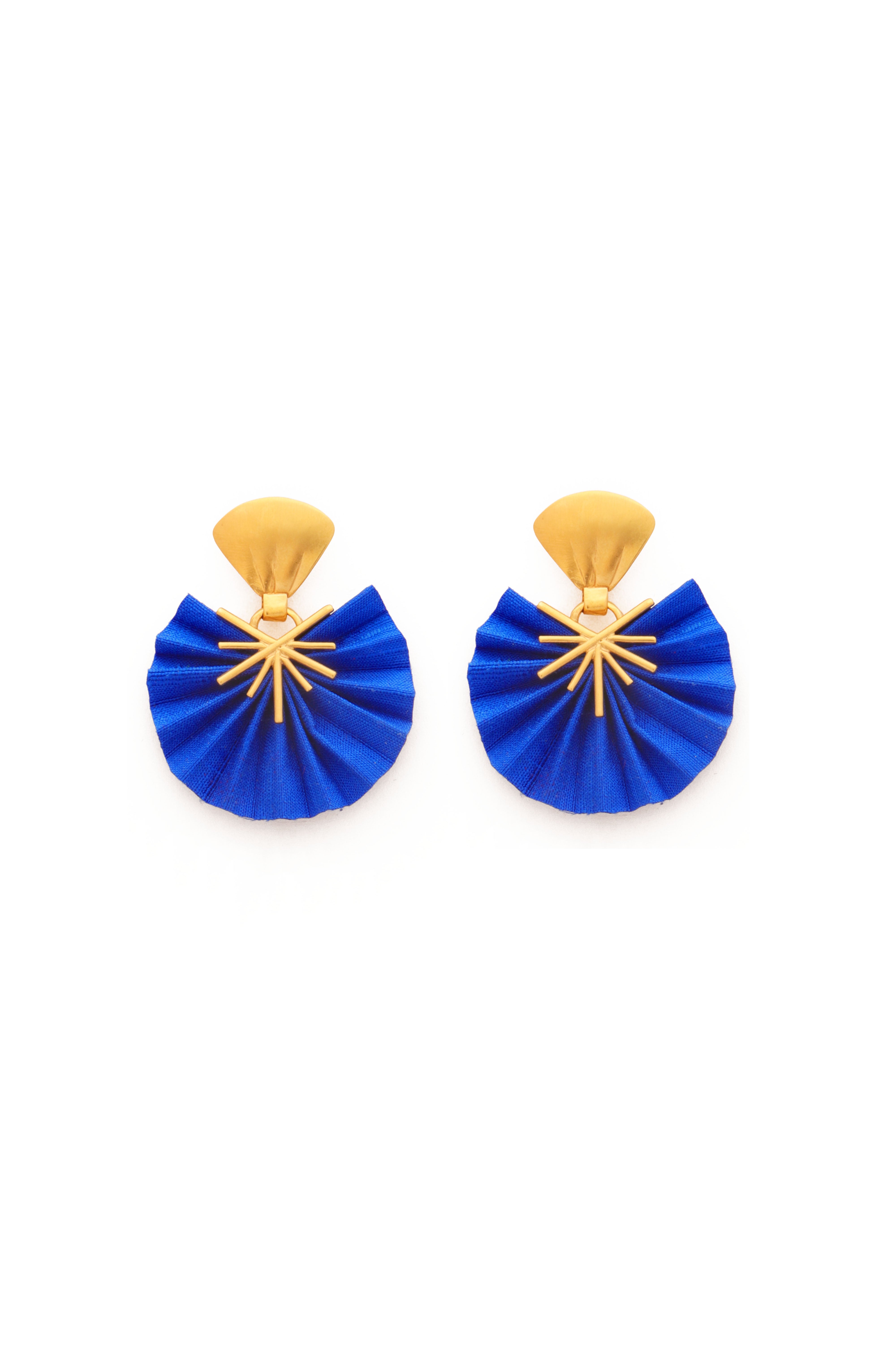 Mini Sparkle Fan Earrings | Blue