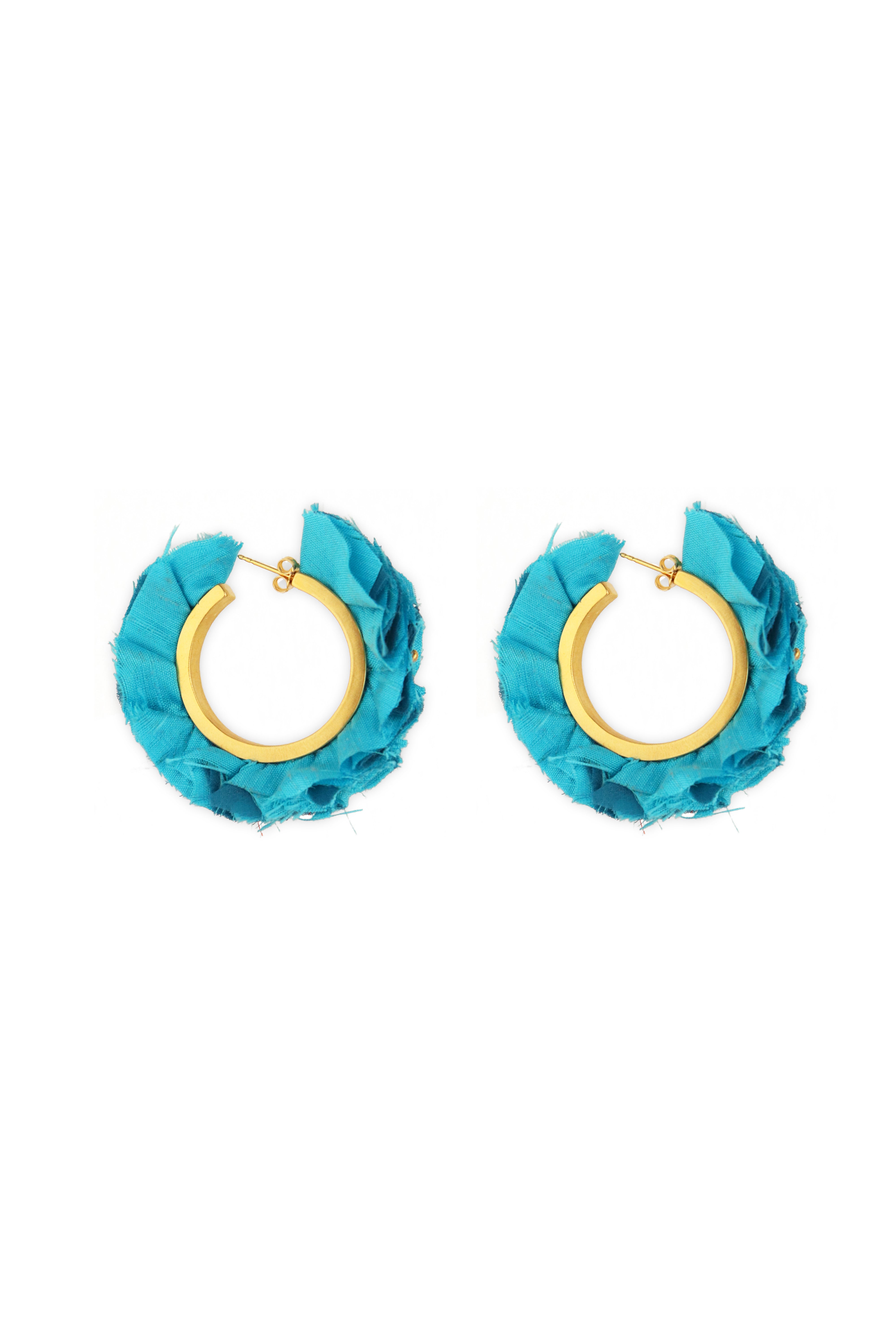 Big Bougainvillea Hoops | Turquoise