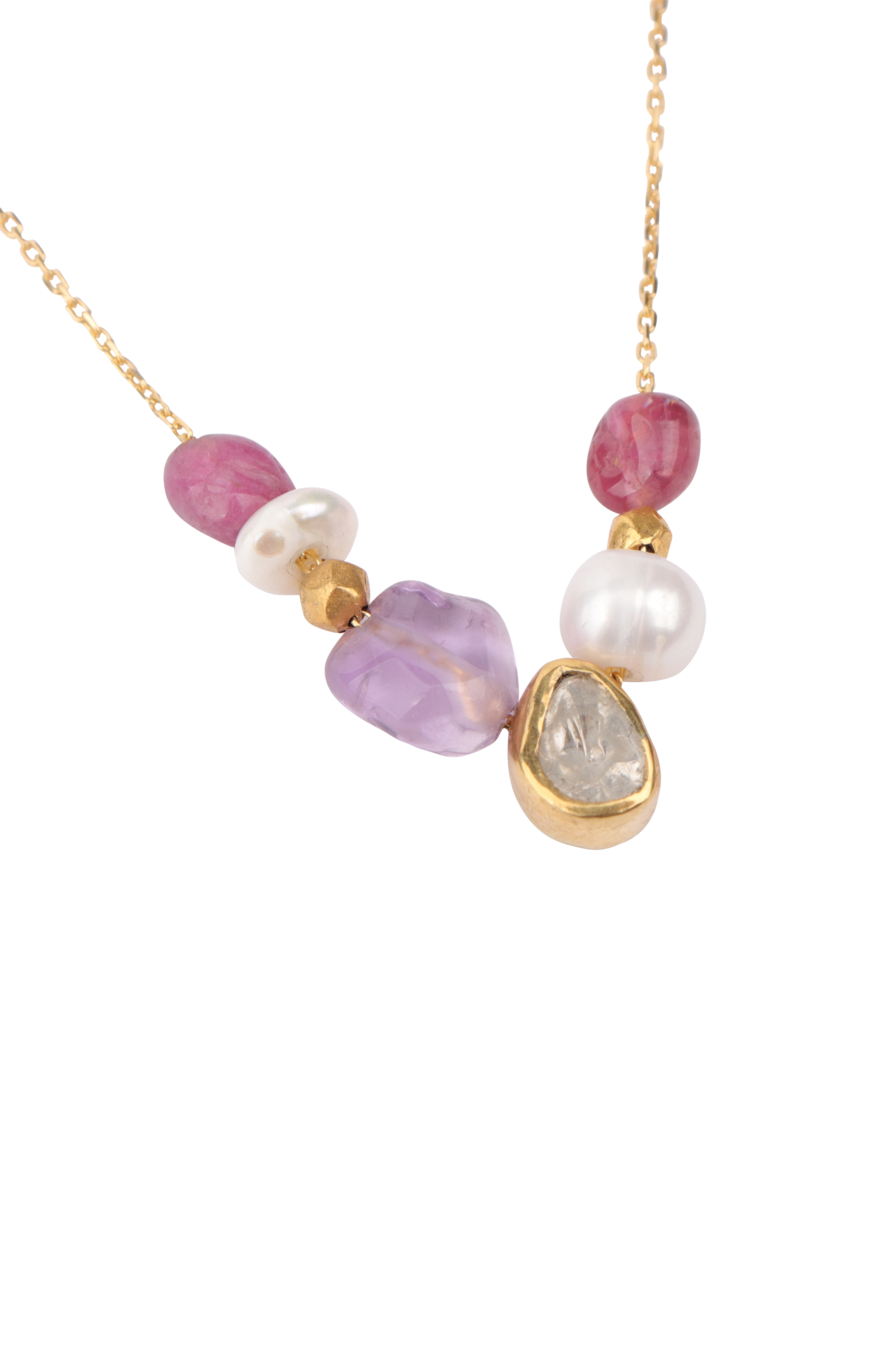 Pebbles in Pink Hues Necklace
