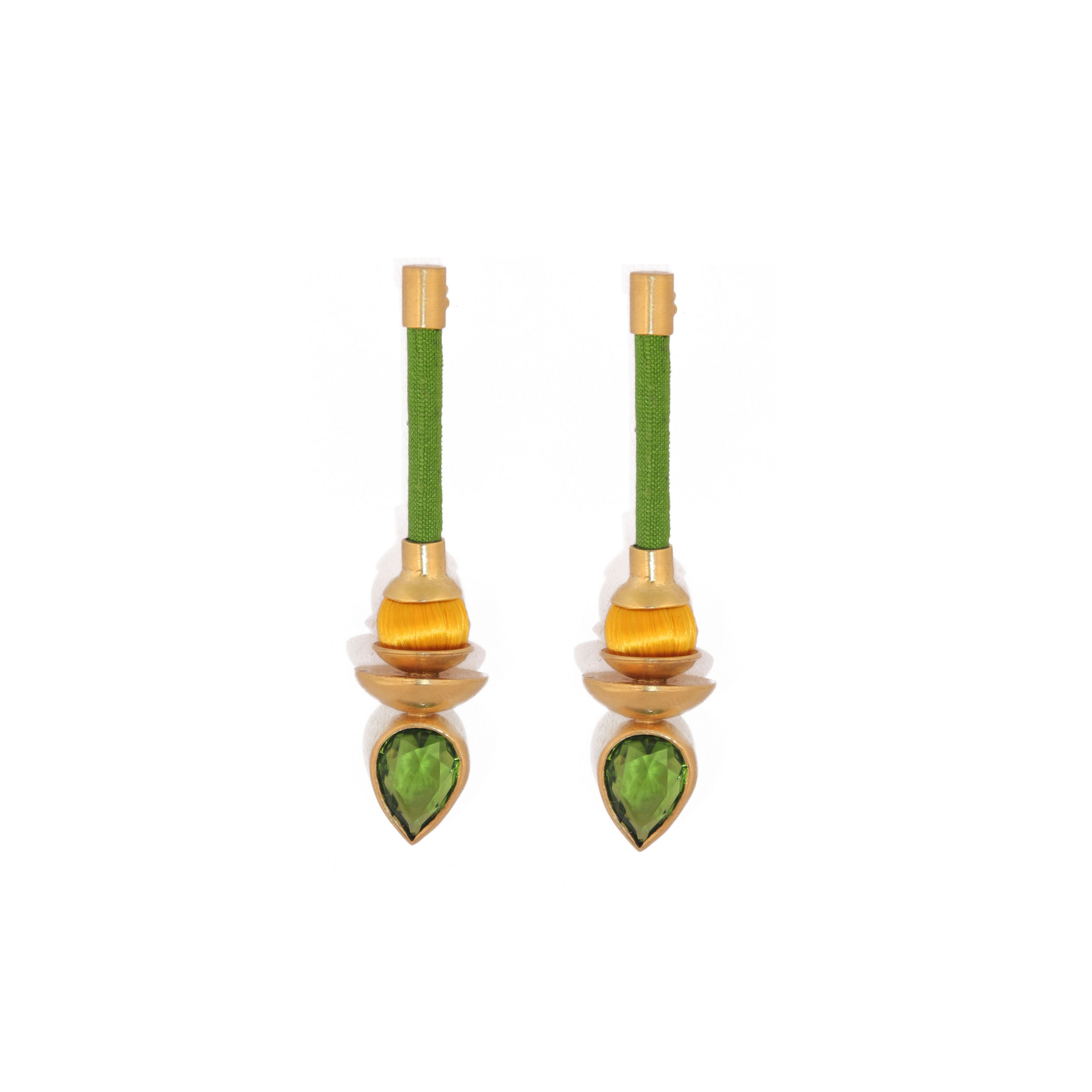 Silky Drops Earrings / Green