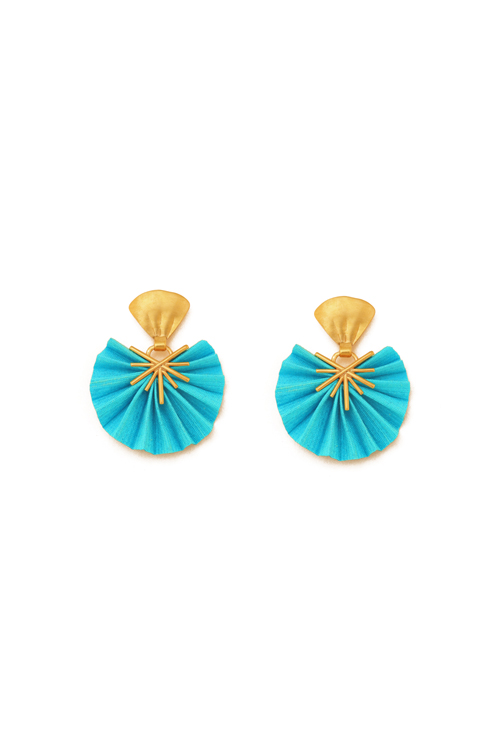 Sparkle Mini Fan xs Earrings/ Turquoise