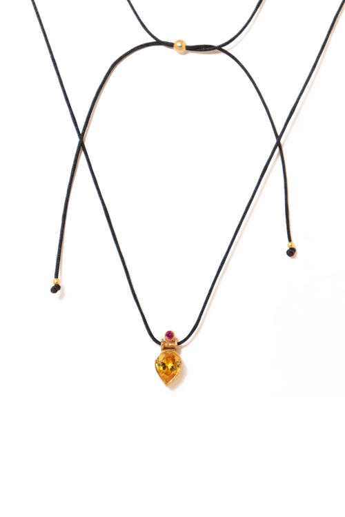 Falling Drops Necklace / Yellow