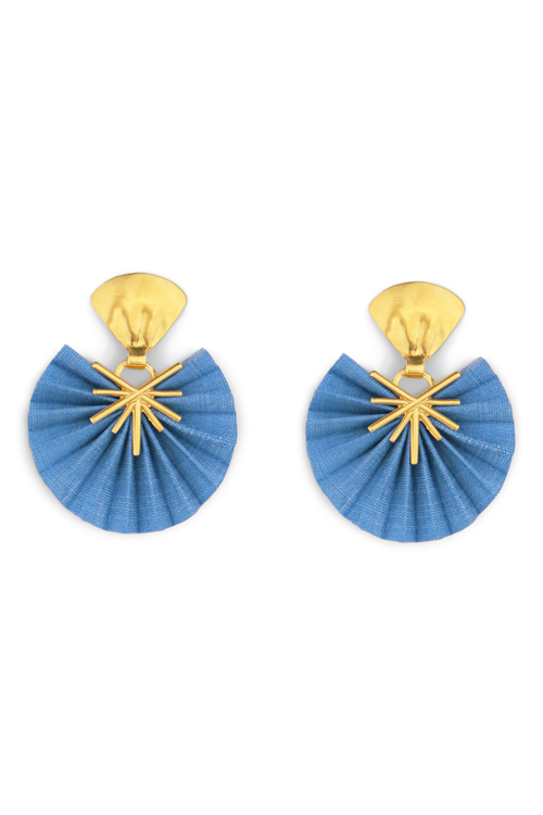 Sparkle Mini Fan XS Earrings/ Sky Blue