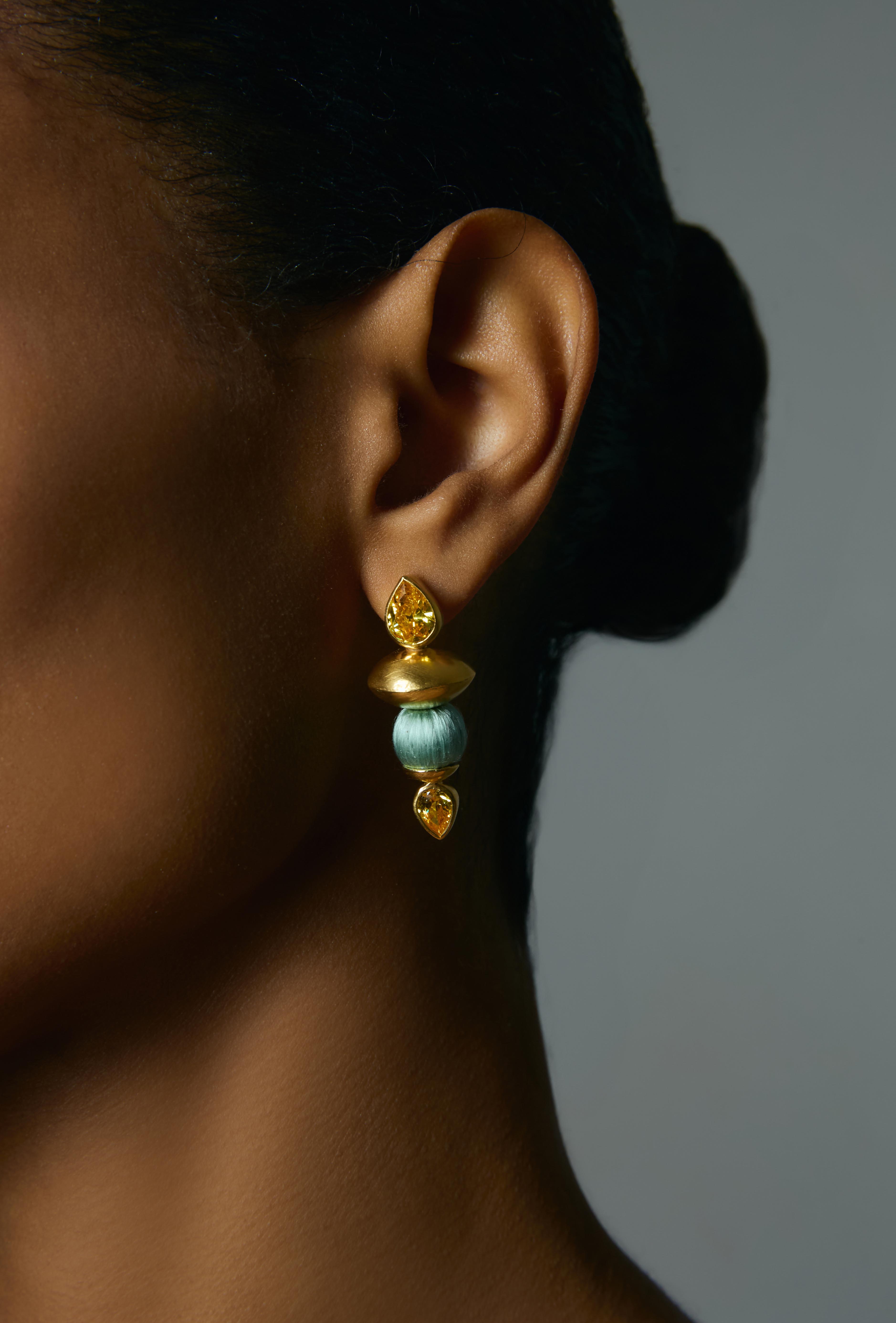Harmonia Earrings / Pistachio-Yellow